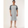 Lars Amadeus Men's Comfy Lounge Soft Loose Short Sleeves Sleep Nightgown - 2 of 4