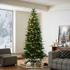 LuxenHome 7Ft Pre-Lit Green Slim Artificial Christmas Tree with 8 Light Functions - 2 of 4