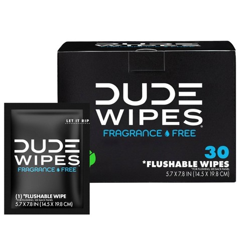 Dude Wipes Flushable Wet Wipes 48 Count Dispenser and 30 Single Wipes Individual