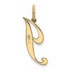 Black Bow Jewelry 14k Yellow Gold Ella Collection Small Fancy Script Initial Pendant A-W - 3 of 4