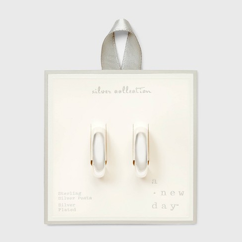 Silver Plated Plain Endless Hoop Earrings - A New Day Silver