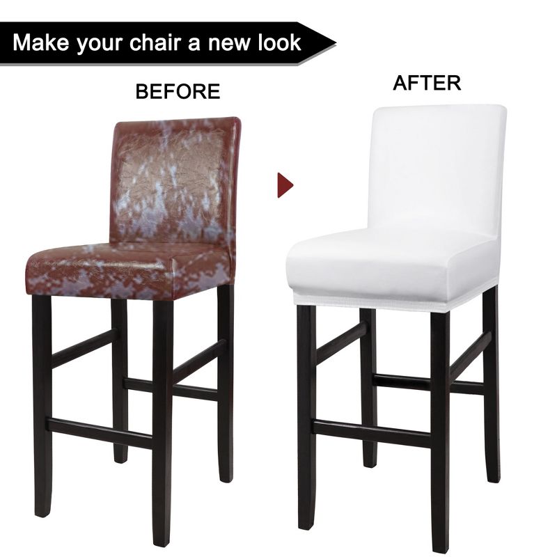 PU Leather Waterproof Bar Elastic Closure Chair Slipcovers - PiccoCasa, 5 of 6