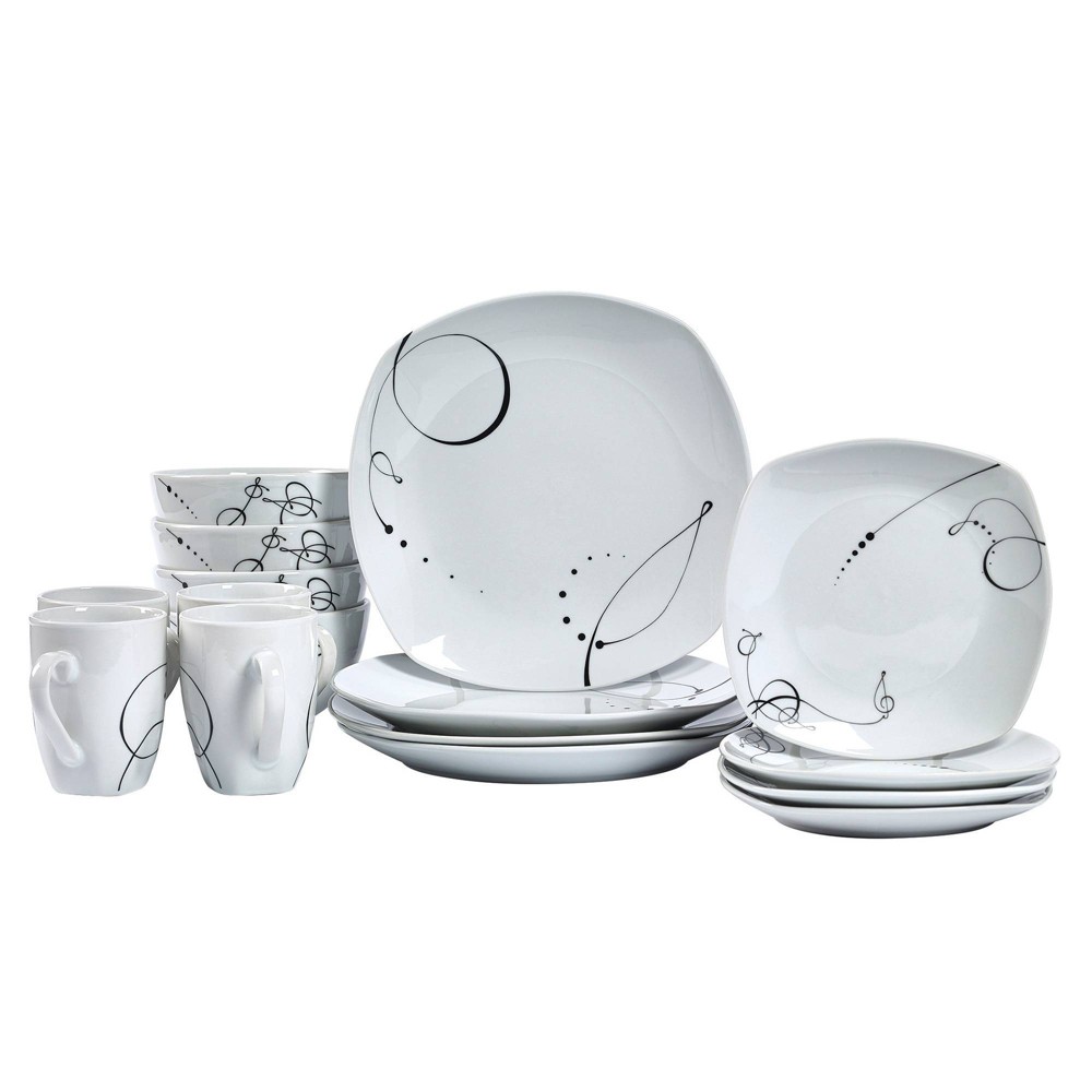 Photos - Other kitchen utensils 16pc Porcelain Pescara Dinnerware Set - Tabletops Gallery