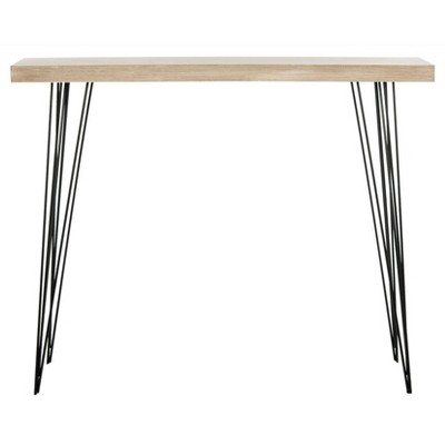 Lali Mid-Century Console Table - Light Brown & Black - Safavieh