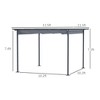 11.5' x 11.5' Outdoor Retractable Pergola Canopy, Metal Patio Shade Shelter for Backyard, Porch Party, Garden, Grill Gazebo - 3 of 4
