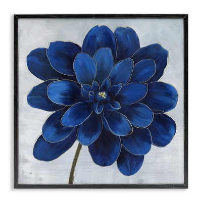 Stupell Industries Modern Deep Blue Floral Carnation, 12" x 12"