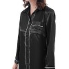 ADR Womens Satin Nightgown, Long Boyfriend Style Button Front Sleep Shirt - 3 of 3