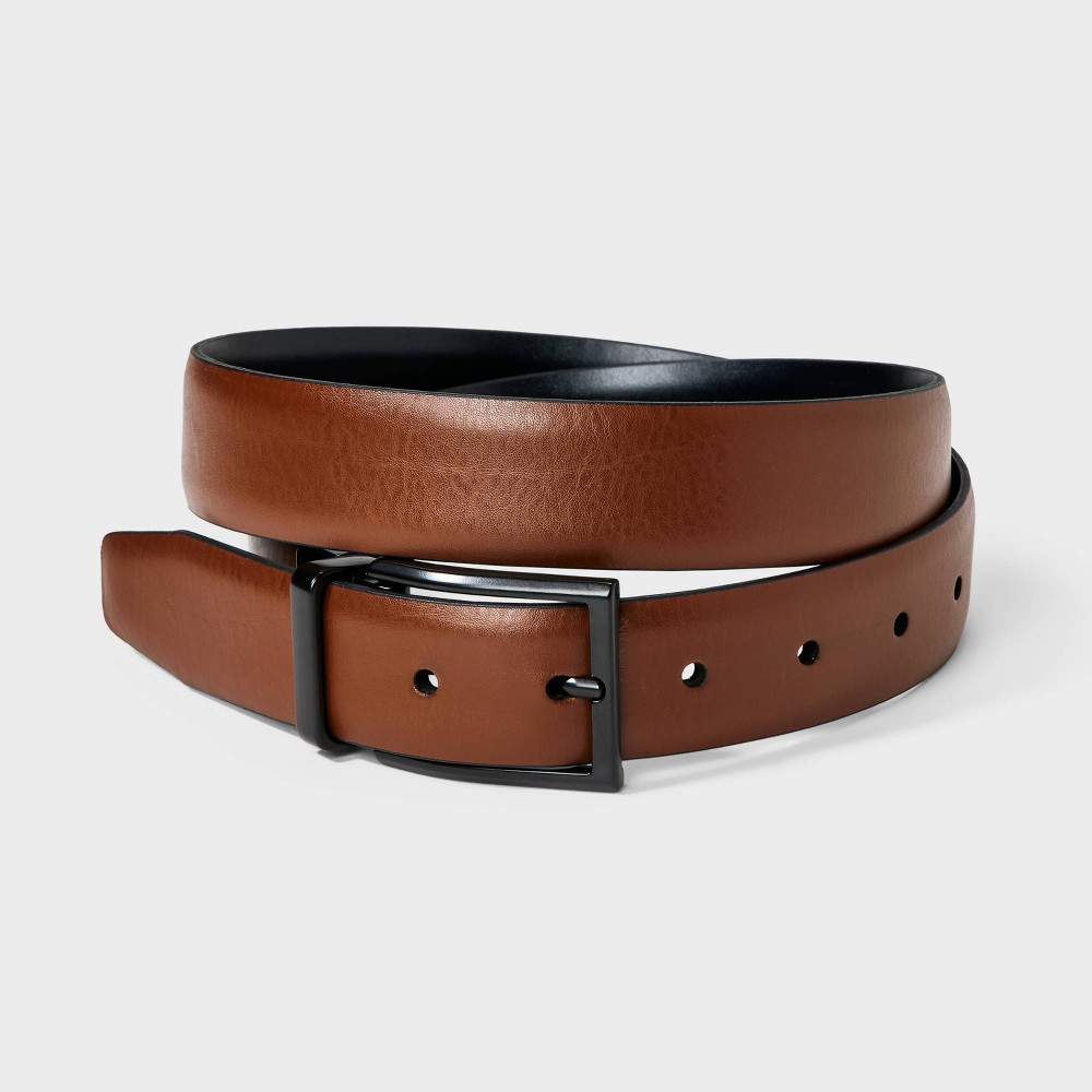 Photos - Belt Men's Two-in-One Reversible Dress  - Goodfellow & Co™ Brown XL black