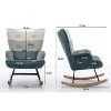 NicBex Modern Patchwork Accent Chair,Teddy Upholstered Rocking Chair with Pocket for Living Room,Bedroom,Studio,Green+Beige - 3 of 4