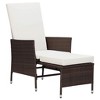 vidaXL - Brown Modern Patio Chair with Customizable Reclining Positions and Built-in Footrest - 2 of 4
