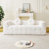 2/3-Seater Boneless Sofa Couch, Checkered Design Sofa with Circular Pillows for Living Room - ModernLuxe - 2 of 4