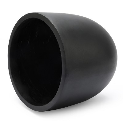 Medium Black Magnesium Oxide Round Outdoor Planter