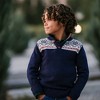 Hope & Henry Boys' Organic Mock Neck Intarsia Sweater, Scottish Snowflake, Small - 2 of 4