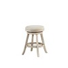 24" Fenton Swivel Counter Height Barstool Wire Brush Ivory - Boraam: Upholstered Linen Seat, Eco-Friendly Wood - 2 of 4