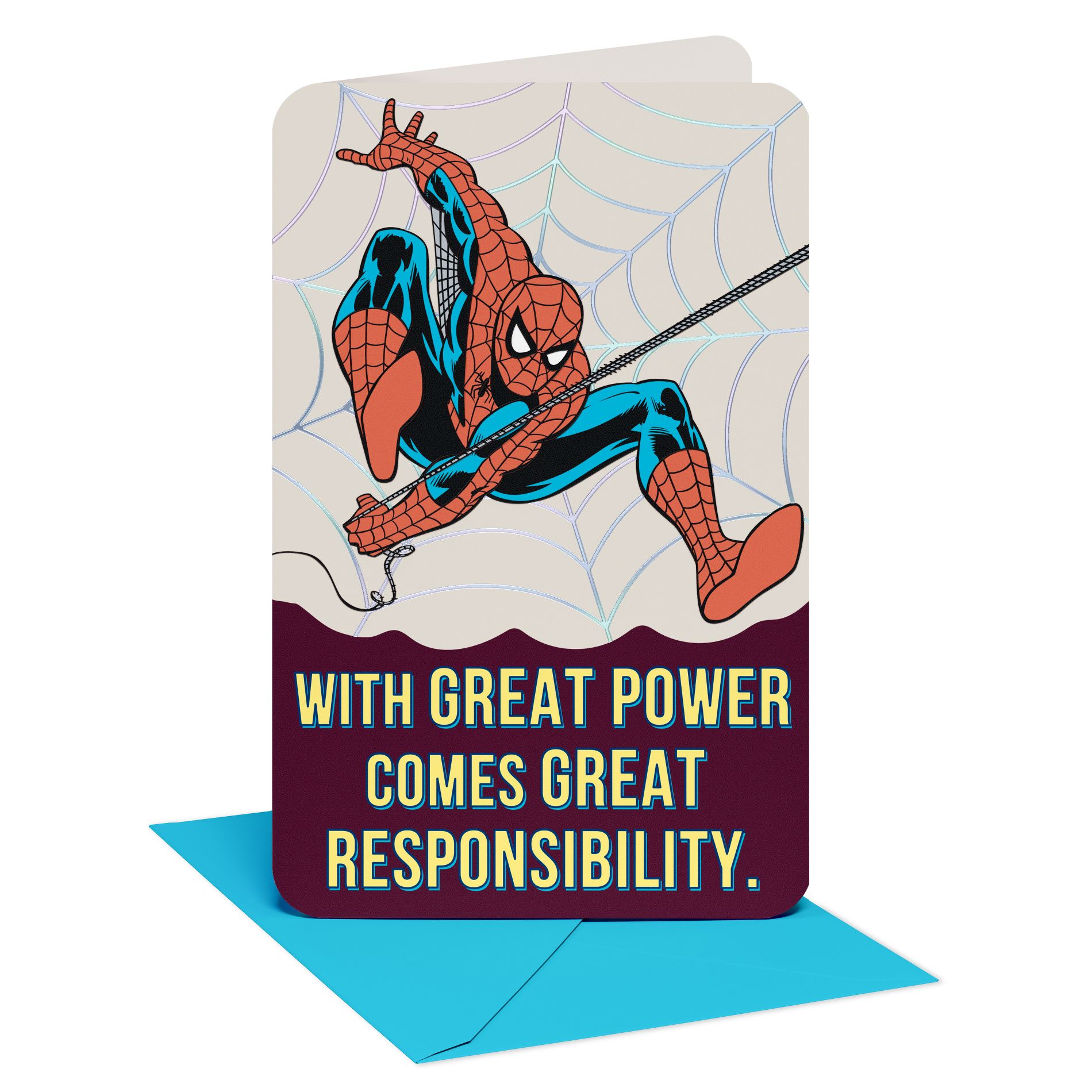 Marvel Spider-Man Father's Day Card for Dad, True Hero, Includes Envelopes