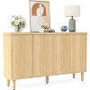 ORRD 59.74" Modern Buffet Sideboard Cabinet,  Storage Console with Semicircle Doors & 4 Shelves for Dining Room, Kitchen, Brown - 3 of 4