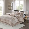 Okak Queen/King 7-Piece Chenille Jacquard Bed Comforter Set with Decorative Pillow,Comfortable Lightweight Comforter Bedding Sets - 2 of 4