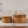 KIGFTSOD Vintage Fashion Style Cylindrical Nesting Coffee Table Set for Living Room, Office and Dining Room - 2 of 4