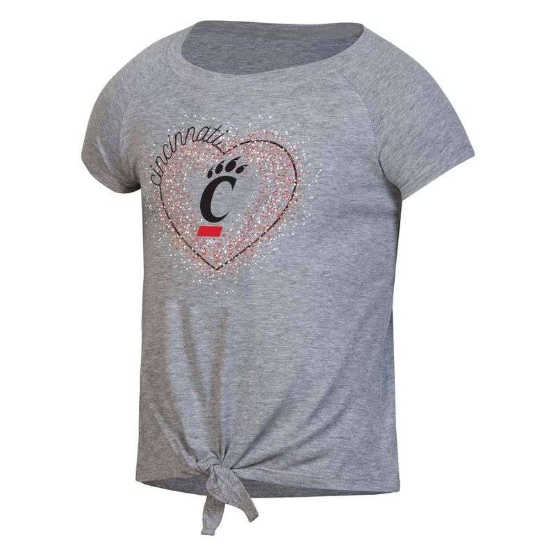 NCAA Cincinnati Bearcats Girls&#39; Gray Tie T-Shirt, 1 of 3