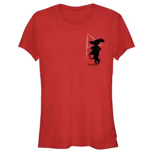 Juniors Womens Puss in Boots: The Last Wish Distressed Purple Puss in Boots T-Shirt - 1 of 4