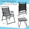 Costway 3pcs Patio Folding Conversation Chairs&Table Heavy-Duty Metal Outdoor Portable - 3 of 4