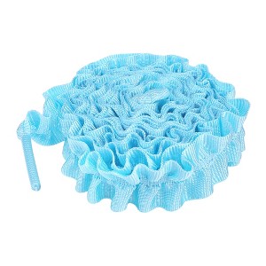 INSPIRE CHIC Ruffled Ribbon Solid Color Pleated Elastic Shoe Strings for Sneakers 2 Pairs fleece - 1 of 4