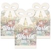 Big Dot of Happiness World Awaits - Square Favor Gift Boxes - Travel Themed Party Bow Boxes - Set of 12 - image 2 of 4