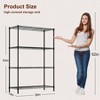 4 - Tier Wire Storage Shelves Black Home Garage Shelving Heavy - Duty Metal Holds Up to 1000 lbs No Assembly Adjustable Racks - 3 of 4