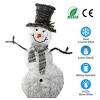 Syemin Decorative Holiday Scene Props Christmas Snowman Decoration Snowman Indoor Outdoor Garden Decoration Scarf Christmas, White, 15.2"*15.2"*32.3" - 4 of 4