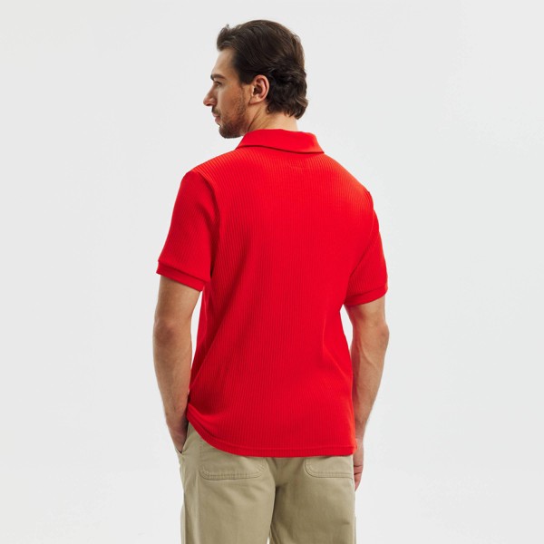 Camisa polo de cuello Johnny de manga corta para hombre - Goodfellow & Co™ Rojo 3