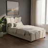 HomeRoots Beige Tufted Velvet Upholstered Twin Bed Frame - 2 of 4