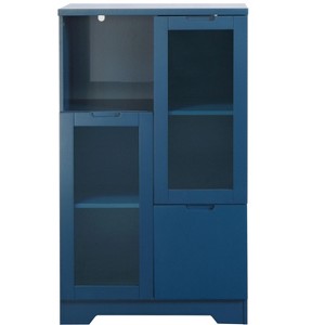 VANIRROR Accent Storage Cabinet with Glass Doors and Drawer, Open Storage Space for Bedroom or Living Room, Storage Cabinet for Organizing and Display - 1 of 4