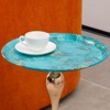 Syemin End Tables Lantern-shaped Metal End Table Small Round Side Table Modern Coffee Drink Cocktail Table Small Accent Table, Blue, 15.7"*15.7"*21.2" - 2 of 4