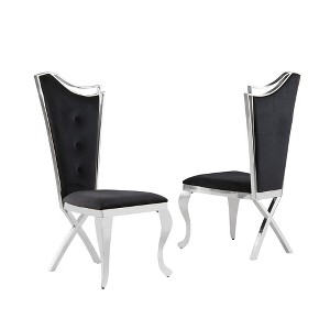 Best Master Furniture,Ivane Velvet Dining Chairs, Set of 2 - 1 of 2