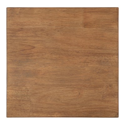 Rustic Brown Wood and Metal X-Base Accent Table