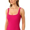 Anne Cole Women's Live In Color Textured Classic Square Neck One Piece Swimsuit - 3 of 4