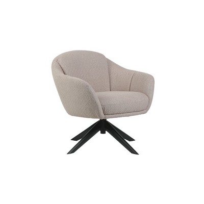 New Classic Furniture,Fleming Metal and Fabric Swivel Lounge Chair in Taupe