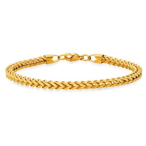 Steeltime Men's stainless steel franco chain bracelet. Color Options: Silver, Gold, Black - 1 of 4