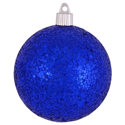 Christmas by Krebs 4ct Blue Shatterproof Glitter Finish Christmas Ball Ornaments 4" (100mm)