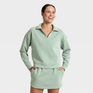 Women's Airy Sleek Polo Sweatshirt - All In Motion™ - 1 of 4