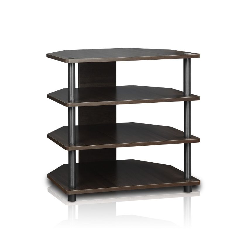 Furinno Econ Easy Assembly 4-Tier Petite Entertainment Center TV Stand for TV up to 25 Inch with Espresso, 4 of 5