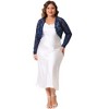 Agnes Orinda Women's Plus Size Long Sleeve Lace Sheer Shrug Open Front Crop Cardigans - 3 of 4