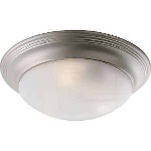 Progress Lighting Canyon Ridge 3-Light Flush Mount, Brushed Nickel, Etched Alabaster Glass - 1 of 2