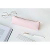 Fmeida Pencil Bag Pen Case Cosmetic Pen Pencil Stationery Pouch Bag Case/PU Leather Small Pencil Apricot - 3 of 4