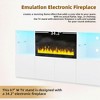 67.7" MDF High Gloss TV Stand with 34.2" Electric Fireplace, Sideboard Cabinet with LED Lights and Tempered Glass Shelves for Living Room - 4 of 4