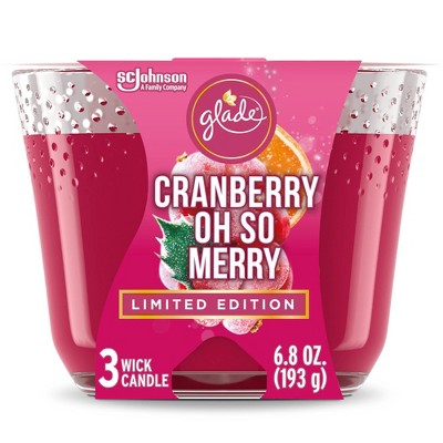 Glade Cranberry Oh So Merry Candle - 6.8oz