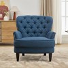 Upholstered Accent Chair for Living Room with Nailhead Trim, Comfortable Curved Back Armchair with Wood Legs-Maison Boucle - 2 of 4
