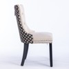 Classic Velvet Dining Chairs, High-end Tufted Solid Wood Contemporary Velvet Upholstered Dining Chair with Wood Legs ，SET OF 2,Beige and Patterned - 3 of 4