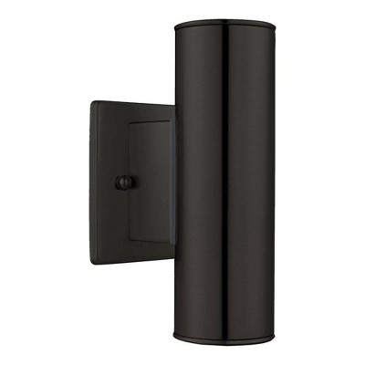 Riga Sleek Matte Black Cylinder Outdoor Wall Light