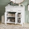 36" White Bathroom Vanity Cabinet, with Resin Integrated Sink, 2 Drawers and 3 Doors - 2 of 4